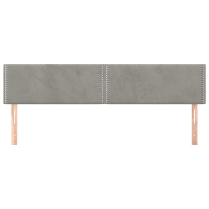 Hoofdborden 2 st 100 x 5 x 78/88 cm fluweel lichtgrijs 200 cm Laag