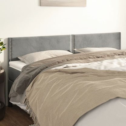 Hoofdborden 2 St 80X5X78/88 Cm Fluweel Lichtgrijs