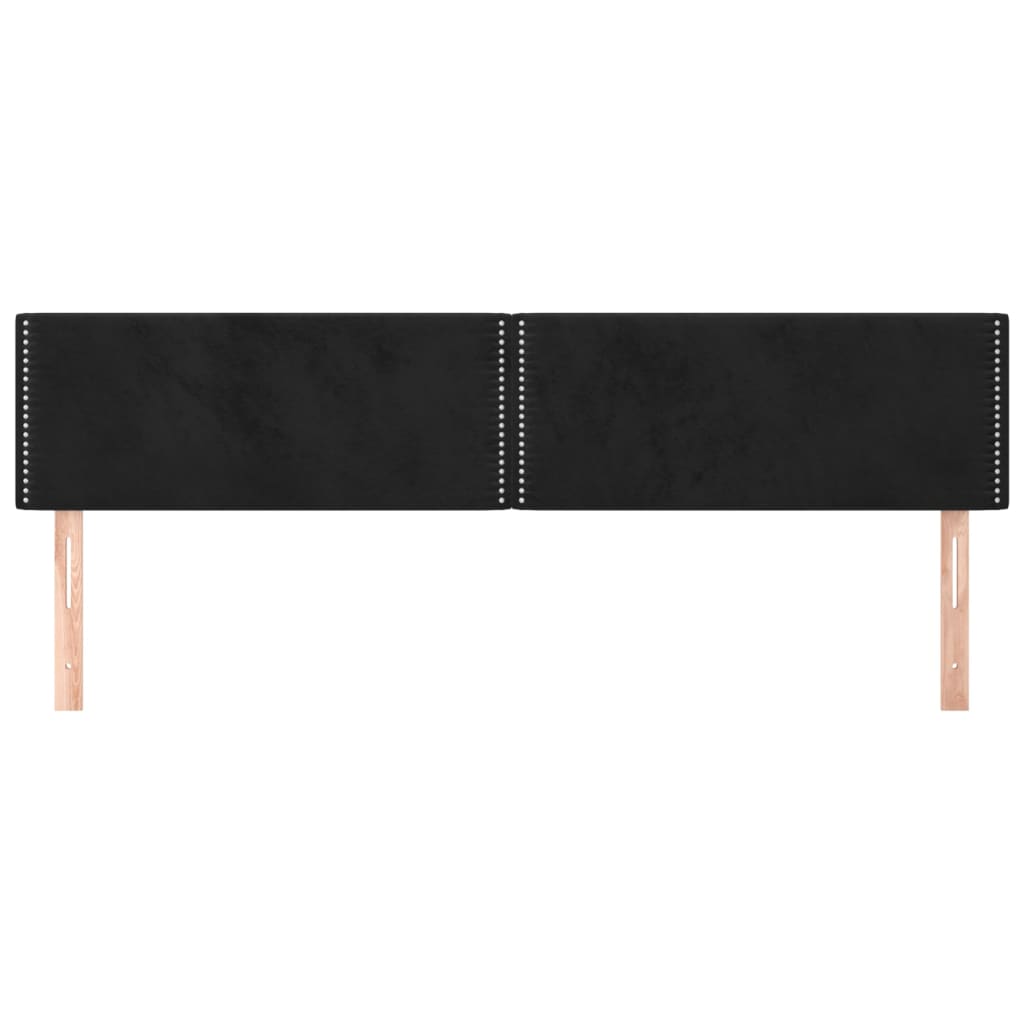 Hoofdborden 2 st 100x5x78/88 cm fluweel zwart 200 cm Laag