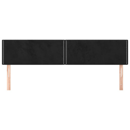 Hoofdborden 2 st 100x5x78/88 cm fluweel zwart 200 cm Laag