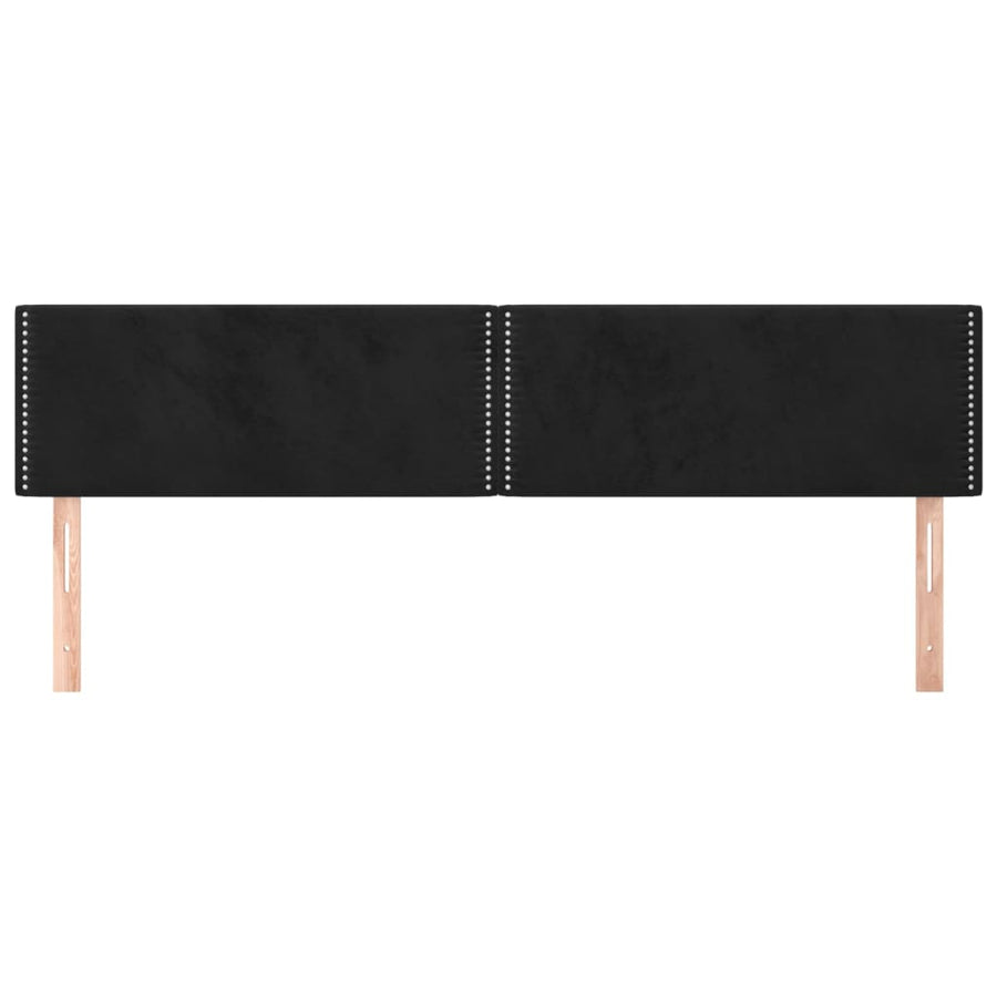 Hoofdborden 2 st 100x5x78/88 cm fluweel zwart 200 cm Laag