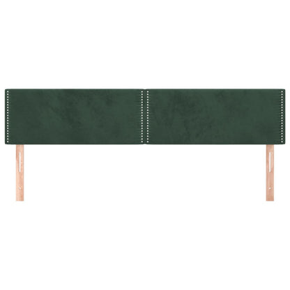 Hoofdborden 2 st 100x5x78/88 cm fluweel donkergroen 200 cm Laag