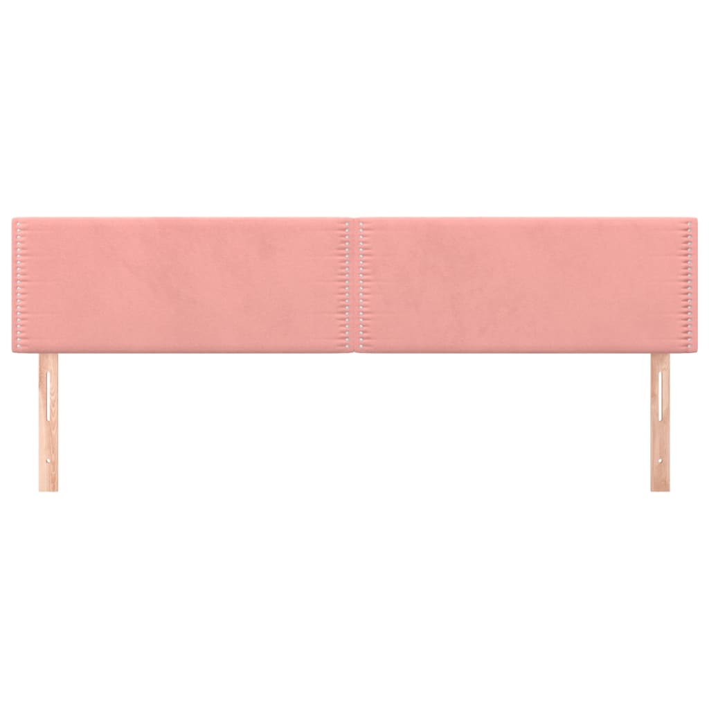 Hoofdborden 2 St 00X5X78/88 Cm Fluweel Roze 200 cm Laag