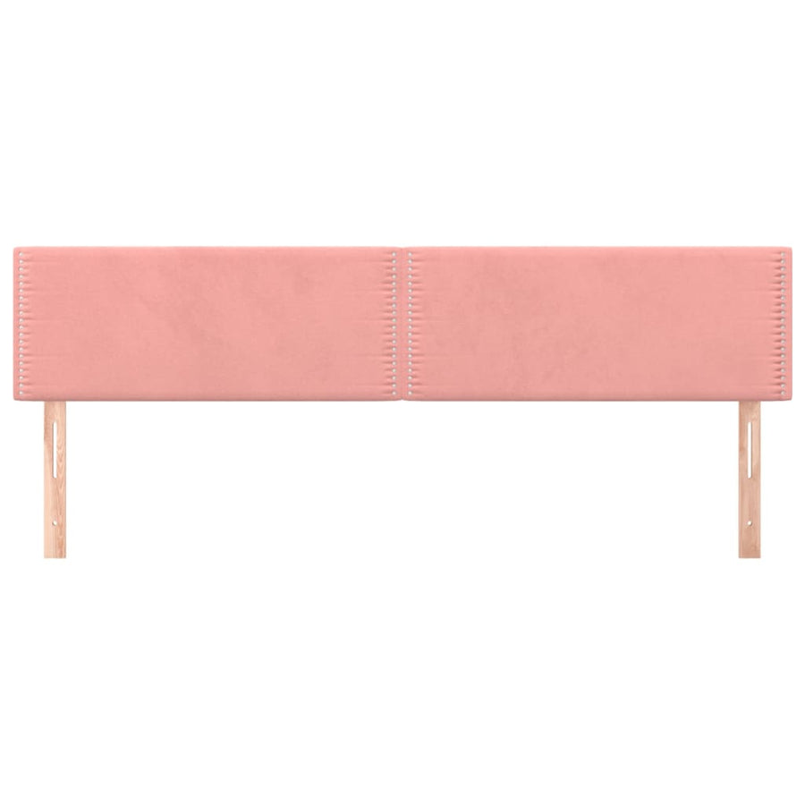 Hoofdborden 2 St 00X5X78/88 Cm Fluweel Roze 200 cm Laag