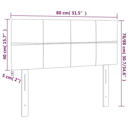 Hoofdbord 80x5x78/88 cm stof donkergrijs 1 80 cm Donkergrijs