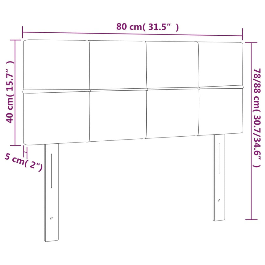 Hoofdbord 80x5x78/88 cm stof taupe