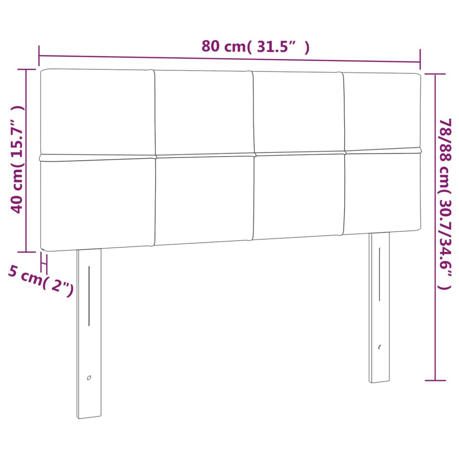 Hoofdbord 80x5x78/88 cm stof blauw 1 80 cm Blauw