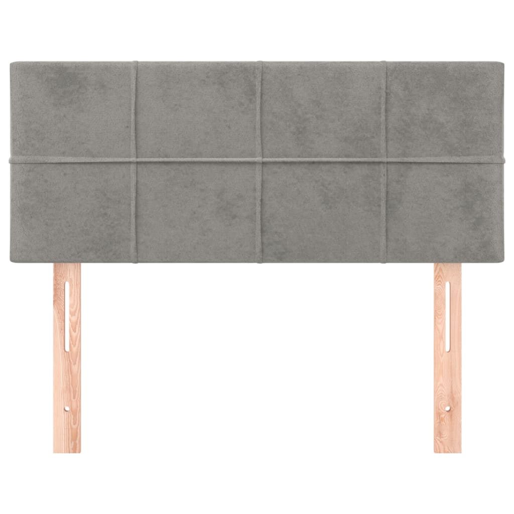 Hoofdbord 90X5X78/88 Cm Fluweel Lichtgrijs 90 cm Laag