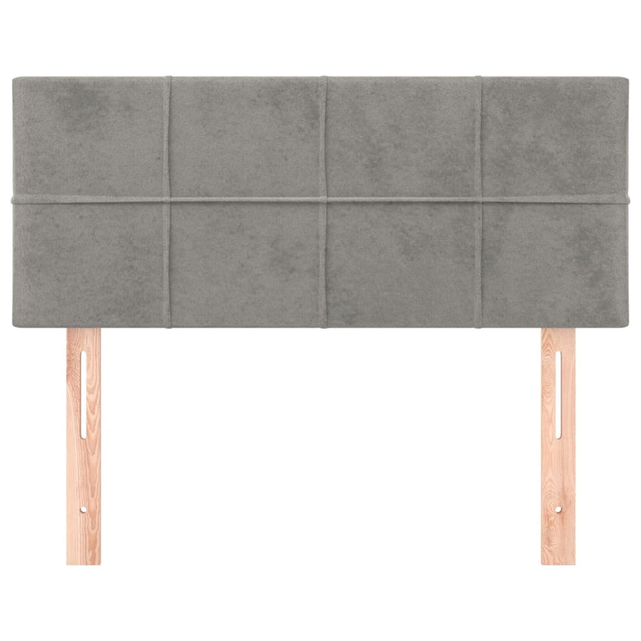 Hoofdbord 90X5X78/88 Cm Fluweel Lichtgrijs 90 cm Laag