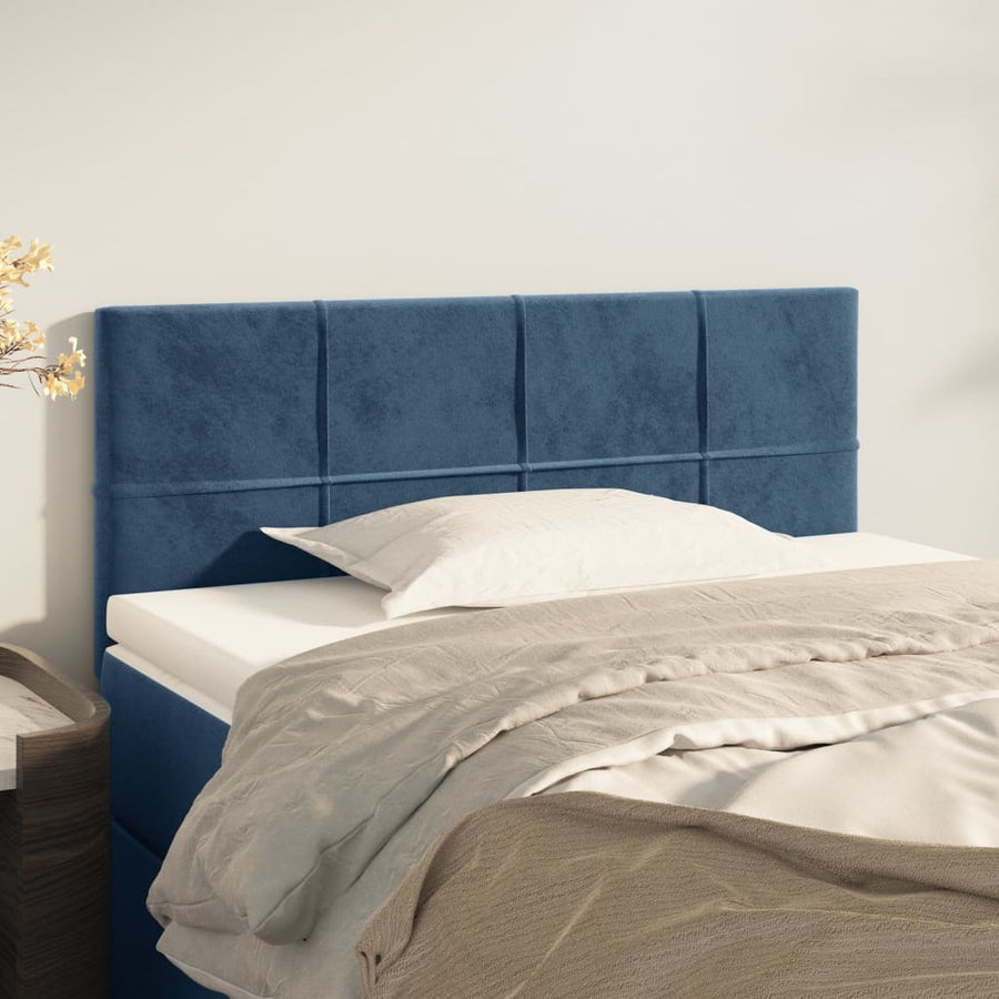 Hoofdbord 90X5X78/88 Cm Fluweel Donkerblauw 90 cm Laag