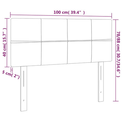 Hoofdbord 100x5x78/88 cm stof donkergrijs 100 cm Donkergrijs