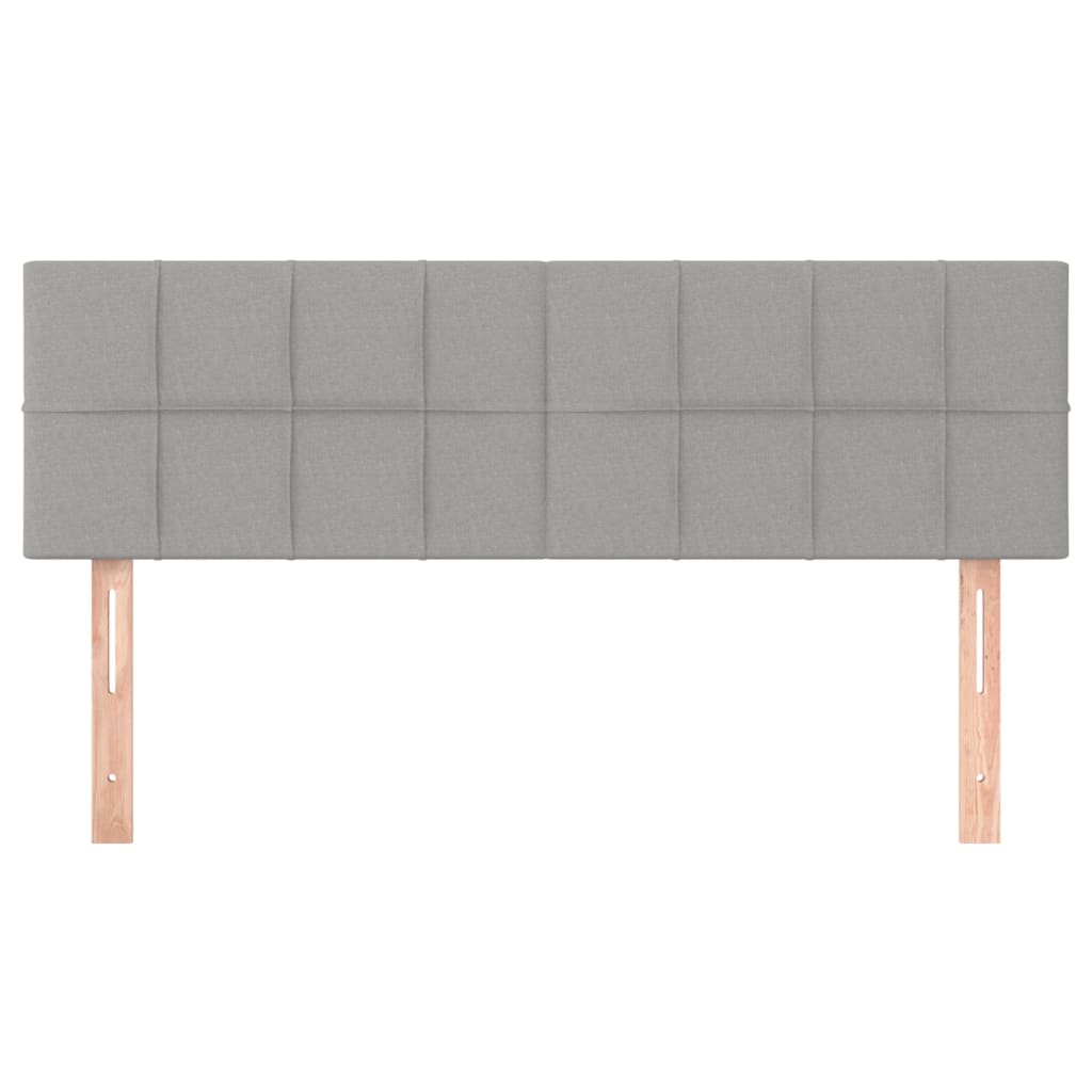 Hoofdborden 2 st 72x5x78/88 cm stof lichtgrijs 1 144 cm Lichtgrijs