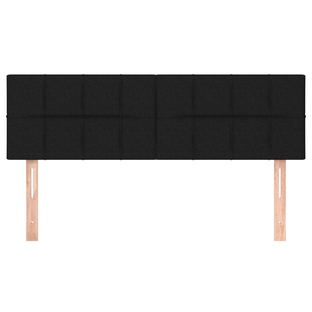 Hoofdborden 2 st 72x5x78/88 cm stof zwart 144 cm Laag