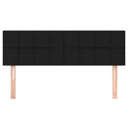 Hoofdborden 2 st 72x5x78/88 cm stof zwart 144 cm Laag