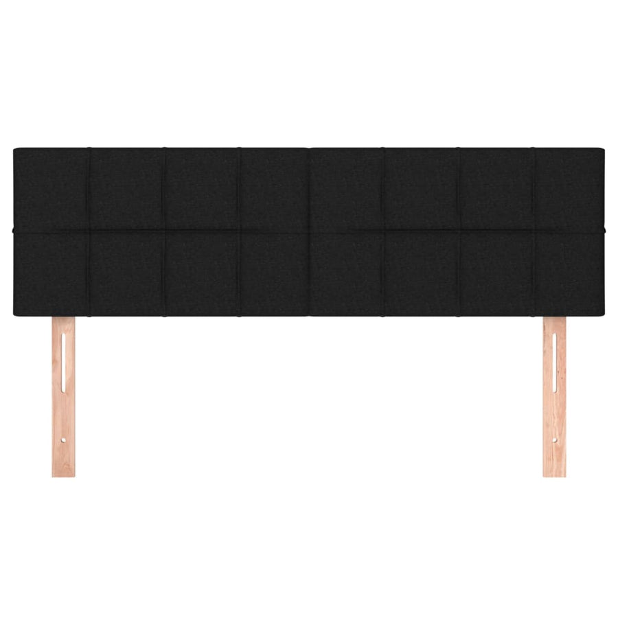 Hoofdborden 2 st 72x5x78/88 cm stof zwart 144 cm Laag