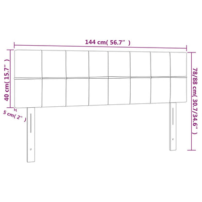 Hoofdborden 2 st 72x5x78/88 cm stof zwart 144 cm Laag