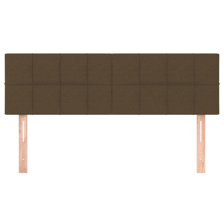 Hoofdborden 2 St 72X5X78/88 Cm Stof Donkerbruin 144 cm Laag
