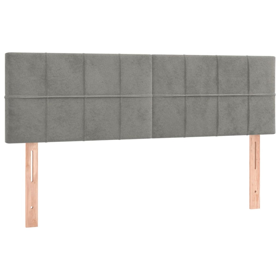 Hoofdborden 2 St 72X5X78/88 Cm Fluweel Lichtgrijs 144 cm Laag