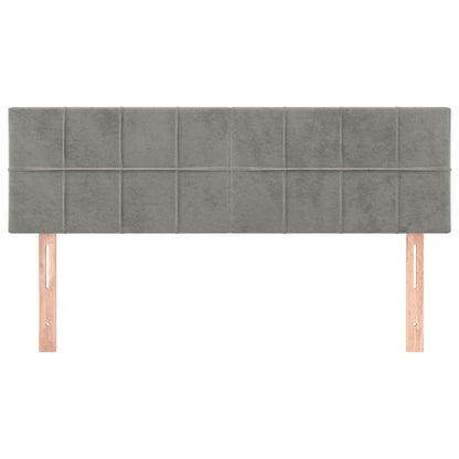 Hoofdborden 2 St 72X5X78/88 Cm Fluweel Lichtgrijs 144 cm Laag