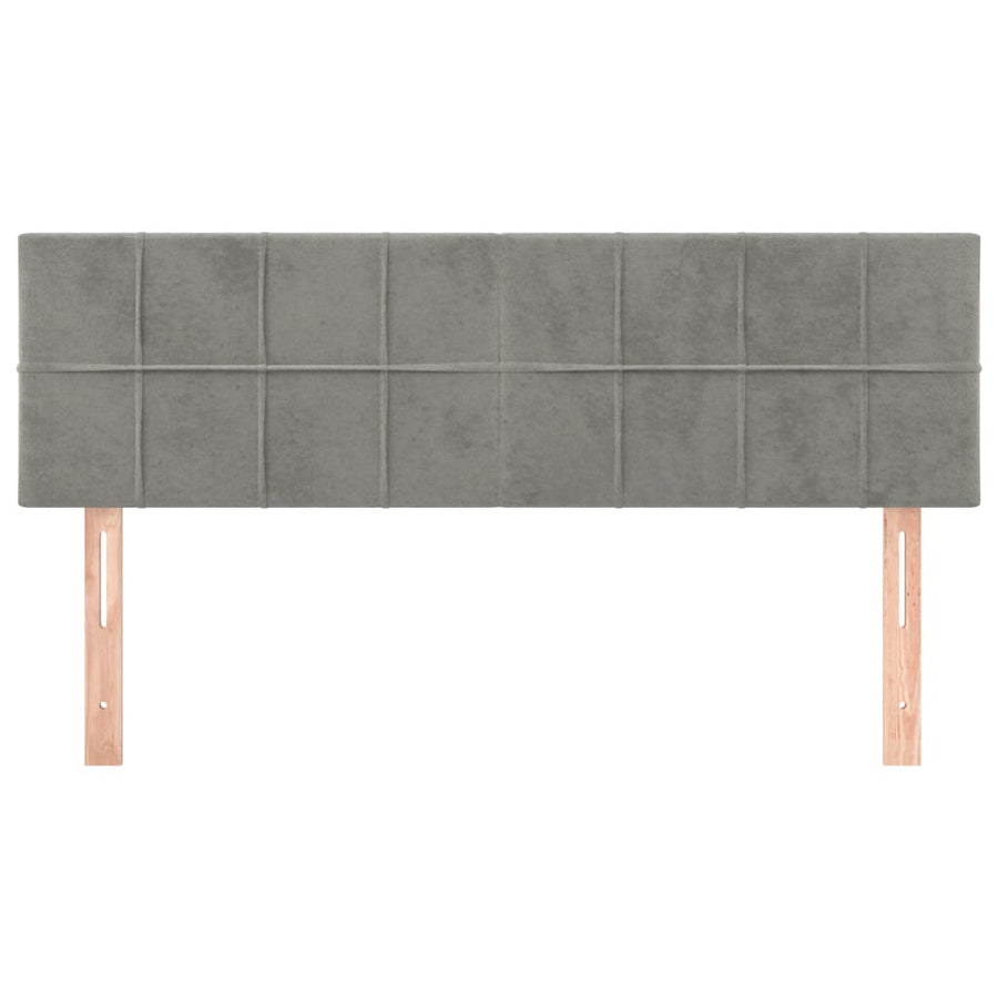 Hoofdborden 2 St 72X5X78/88 Cm Fluweel Lichtgrijs 144 cm Laag