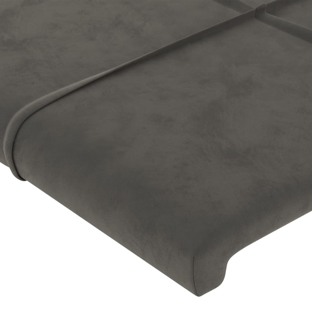 Hoofdborden 2 St 72X5X78/88 Cm Fluweel Donkergrijs 144 cm Laag