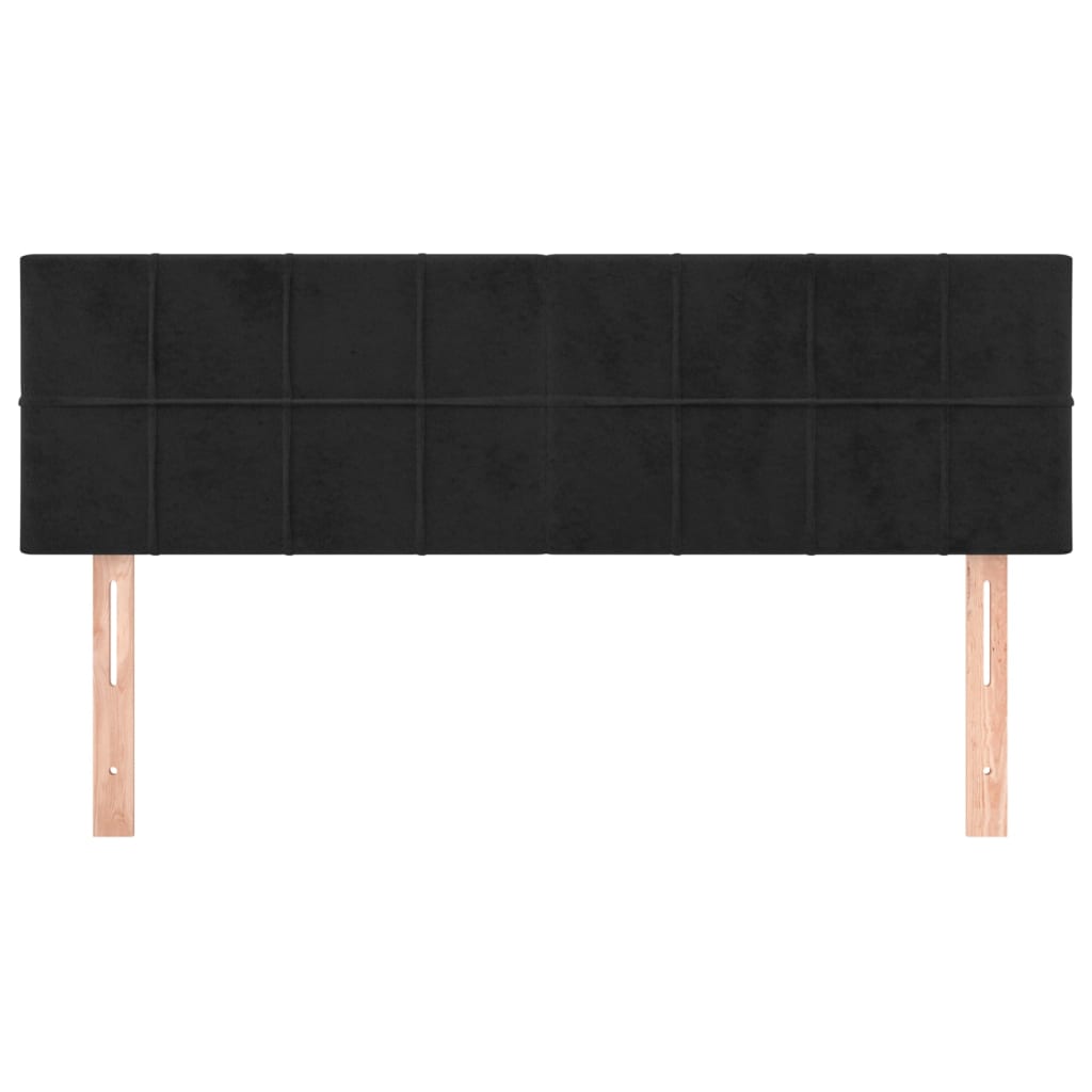 Hoofdborden 2 St 72X5X78/88 Cm Fluweel Zwart 144 cm Laag