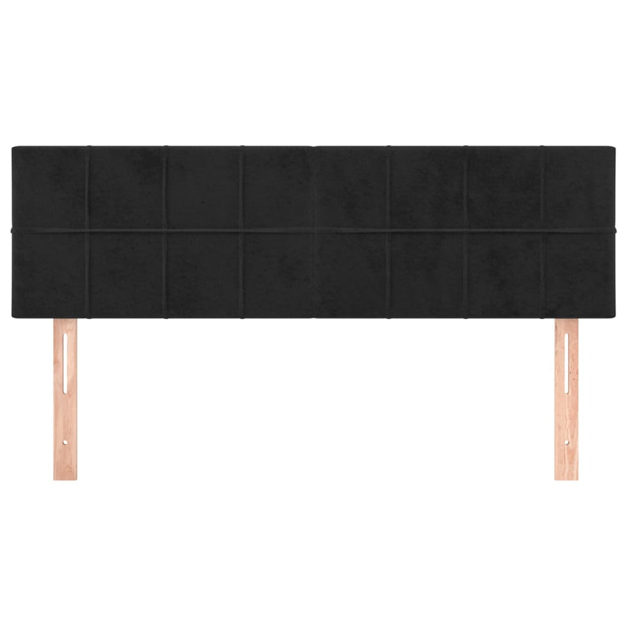Hoofdborden 2 St 72X5X78/88 Cm Fluweel Zwart 144 cm Laag