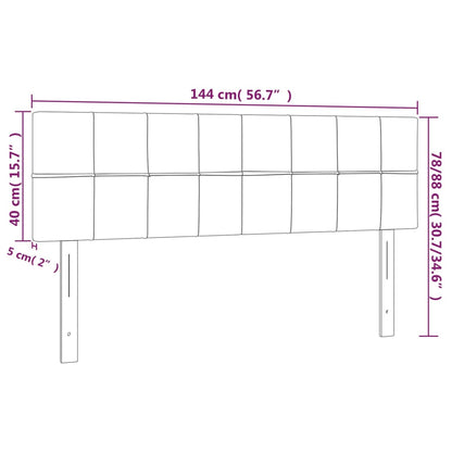 Hoofdborden 2 St 72X5X78/88 Cm Fluweel Zwart 144 cm Laag