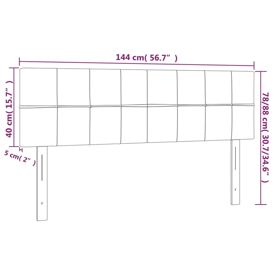Hoofdborden 2 St 72X5X78/88 Cm Fluweel Zwart 144 cm Laag