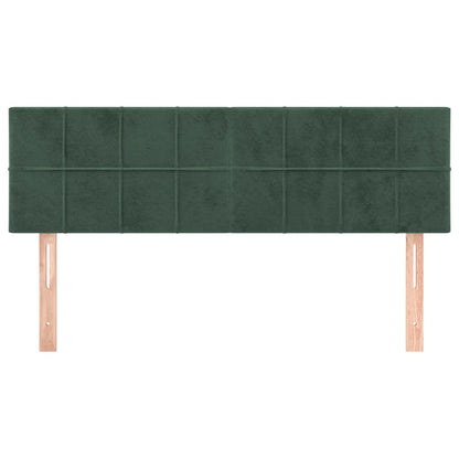 Hoofdborden 2 St 72X5X78/88 Cm Fluweel Donkergroen 144 cm Laag