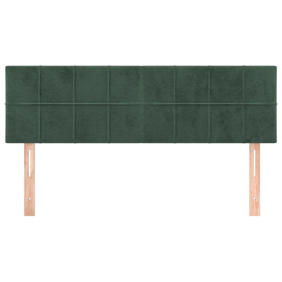 Hoofdborden 2 St 72X5X78/88 Cm Fluweel Donkergroen 144 cm Laag
