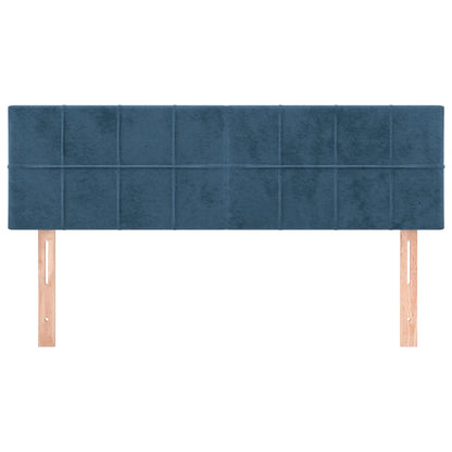 Hoofdborden 2 St 72X5X78/88 Cm Fluweel Donkerblauw 144 cm Laag