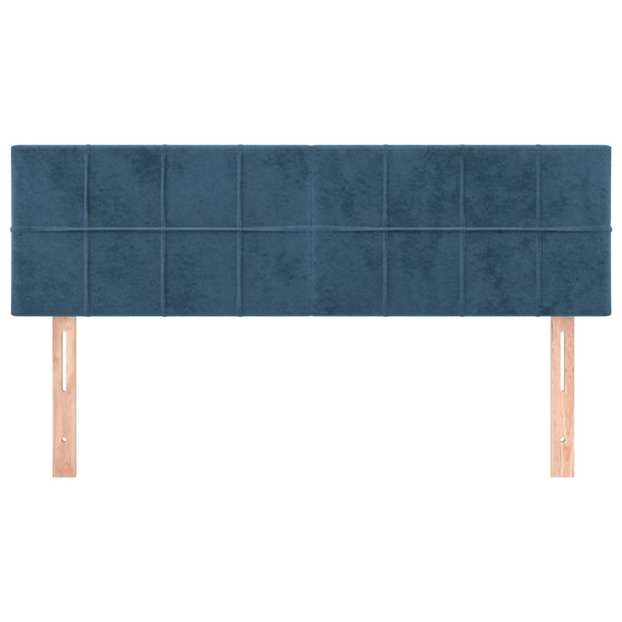 Hoofdborden 2 St 72X5X78/88 Cm Fluweel Donkerblauw 144 cm Laag