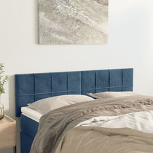 Hoofdborden 2 St 72X5X78/88 Cm Fluweel Donkerblauw 144 cm Laag