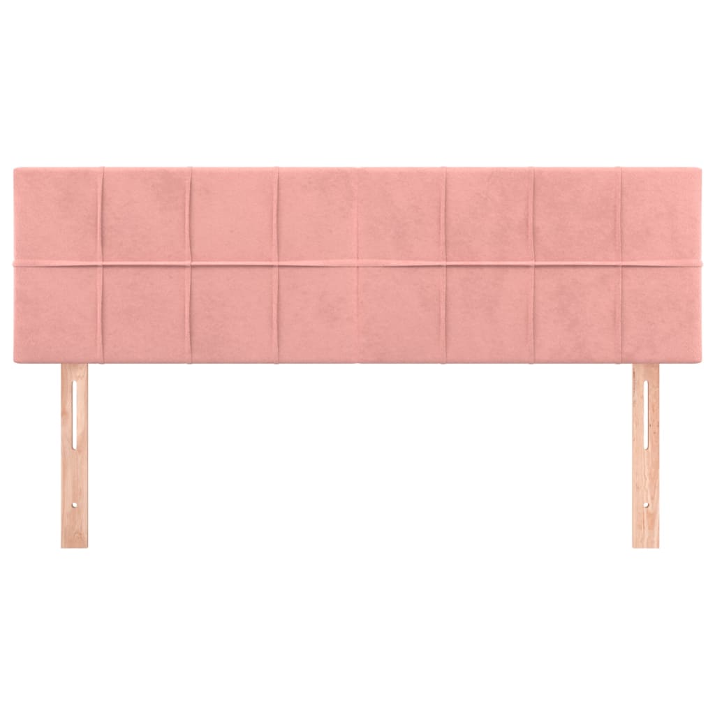 Hoofdborden 2 St 72X5X78/88 Cm Fluweel Roze 144 cm Laag