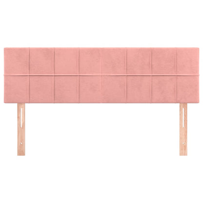 Hoofdborden 2 St 72X5X78/88 Cm Fluweel Roze 144 cm Laag