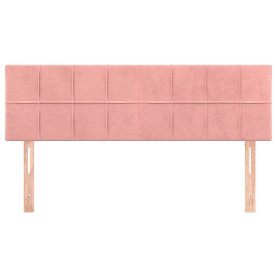Hoofdborden 2 St 72X5X78/88 Cm Fluweel Roze 144 cm Laag