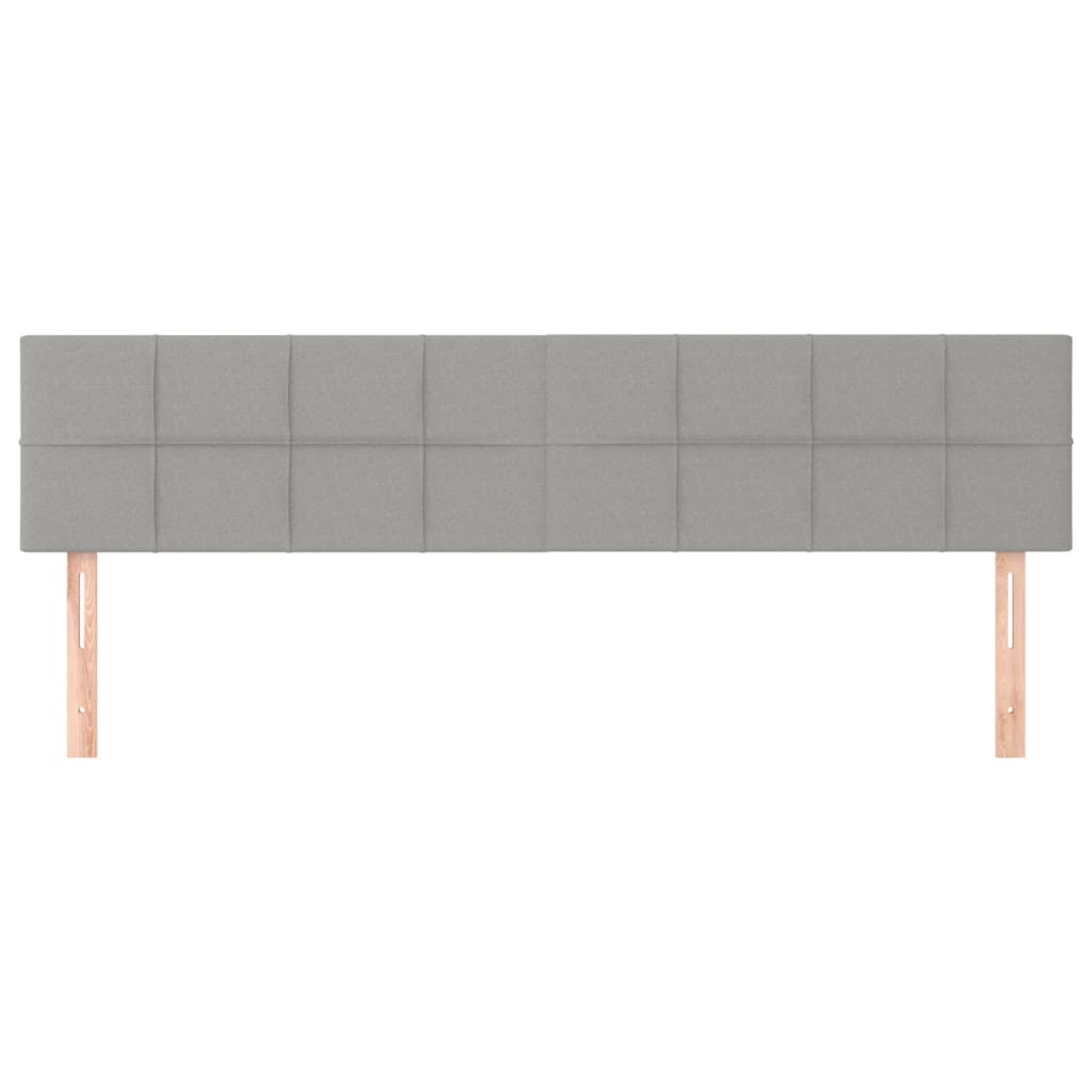 Hoofdborden 2 st 80x5x78/88 cm stof lichtgrijs 160 cm Laag