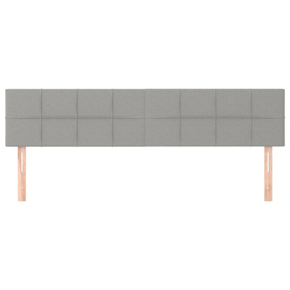 Hoofdborden 2 st 80x5x78/88 cm stof lichtgrijs 160 cm Laag