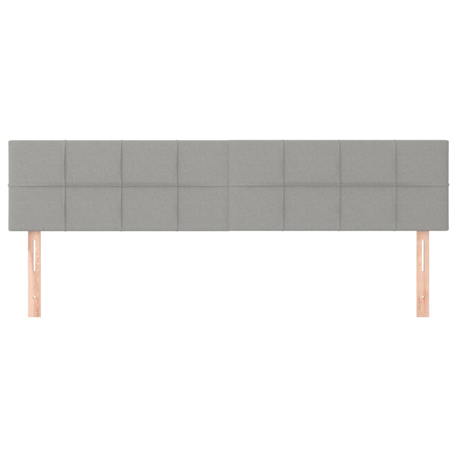 Hoofdborden 2 st 80x5x78/88 cm stof lichtgrijs 160 cm Laag