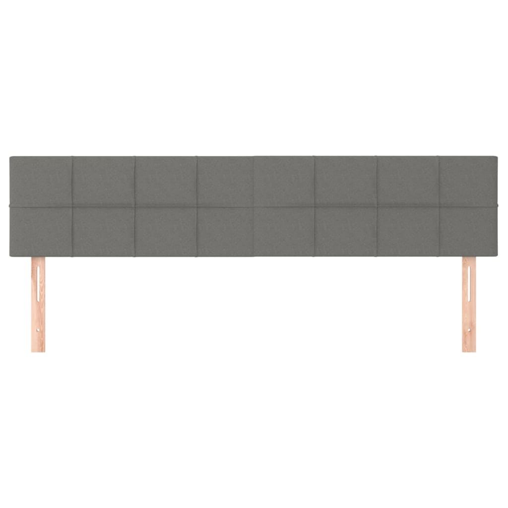 Hoofdborden 2 st 80x5x78/88 cm stof donkergrijs 160 cm Laag