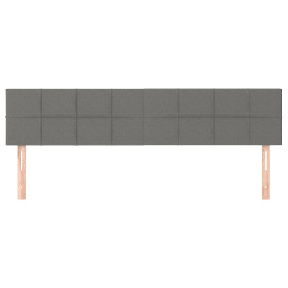 Hoofdborden 2 st 80x5x78/88 cm stof donkergrijs 160 cm Laag