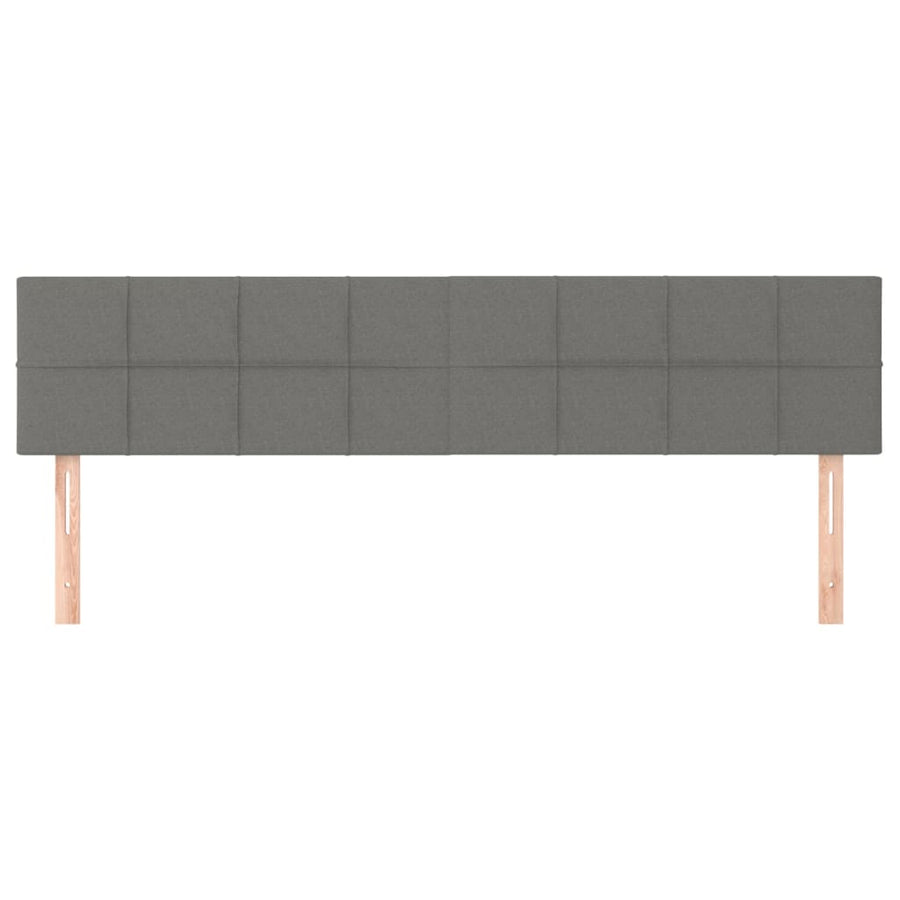 Hoofdborden 2 st 80x5x78/88 cm stof donkergrijs 160 cm Laag