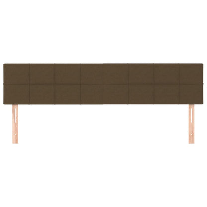 Hoofdborden 2 st 80x5x78/88 cm stof donkerbruin 160 cm Laag