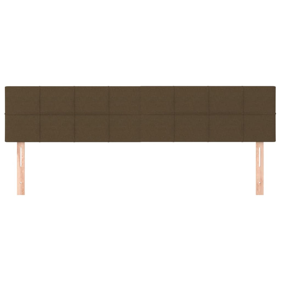 Hoofdborden 2 st 80x5x78/88 cm stof donkerbruin 160 cm Laag