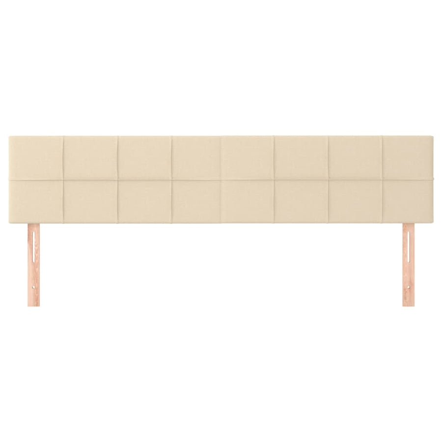 Hoofdborden 2 st 80x5x78/88 cm stof crèmekleurig 1 160 cm Crème