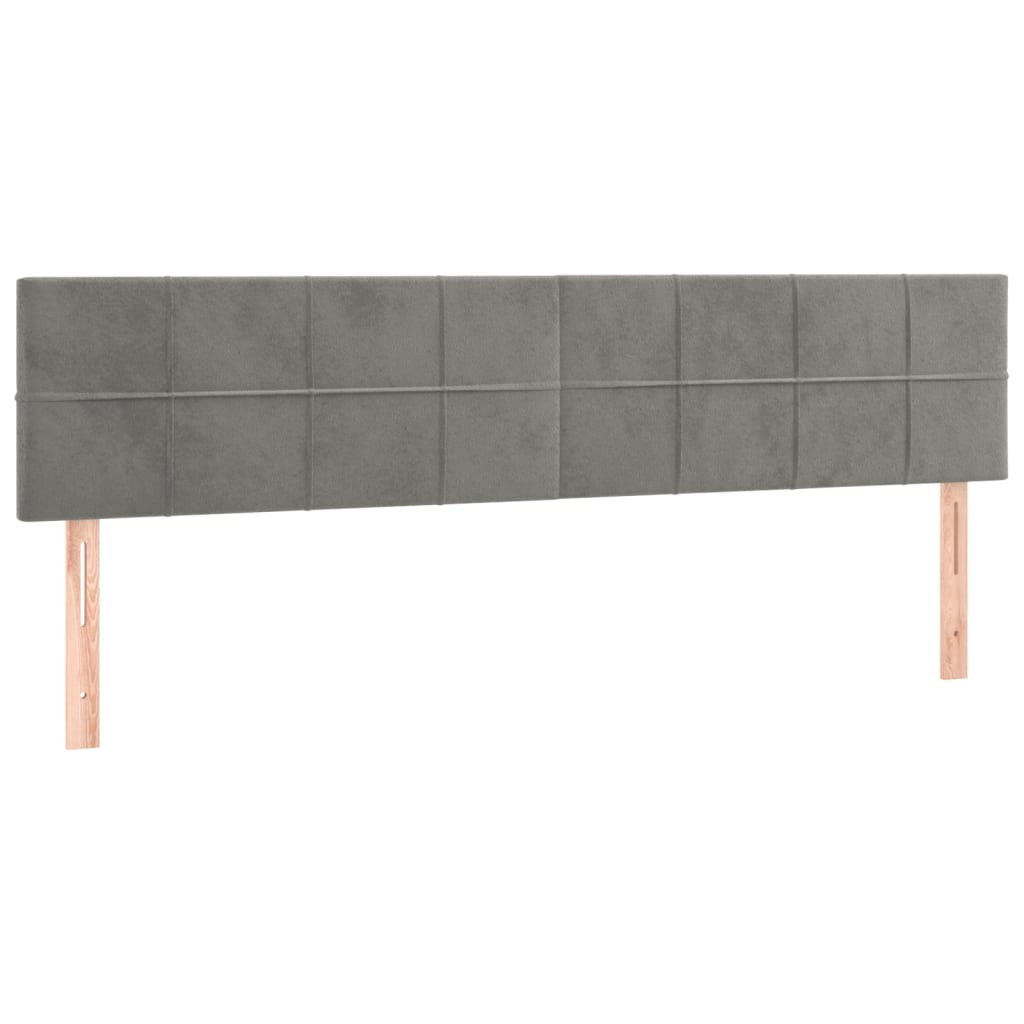 Hoofdborden 2 St 80X5X78/88 Cm Fluweel Lichtgrijs 160 cm Laag