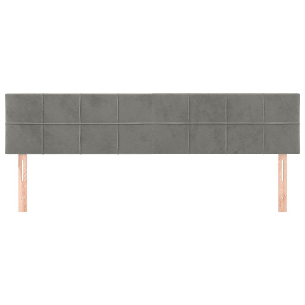 Hoofdborden 2 St 80X5X78/88 Cm Fluweel Lichtgrijs 160 cm Laag