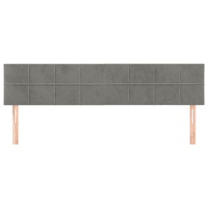 Hoofdborden 2 St 80X5X78/88 Cm Fluweel Lichtgrijs 160 cm Laag
