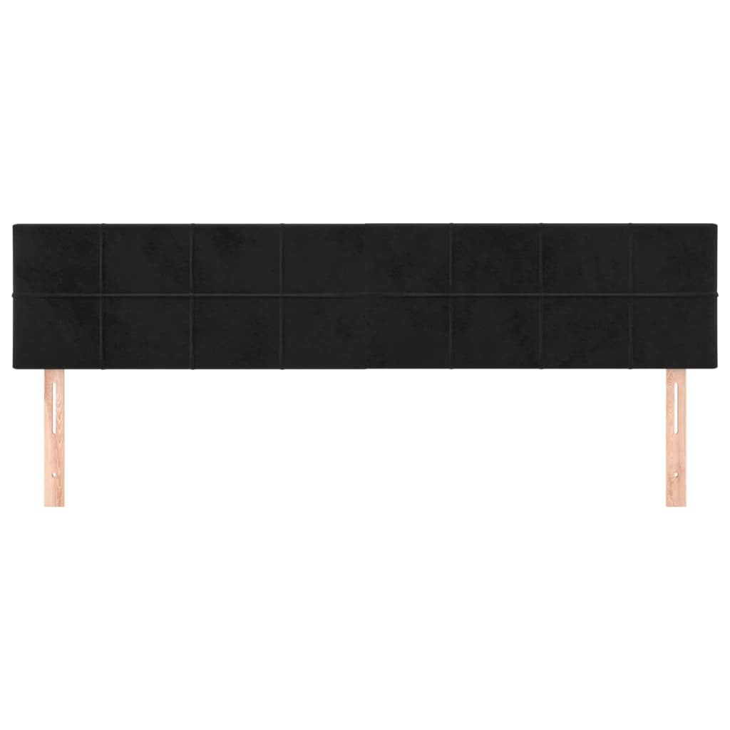 Hoofdborden 2 St 80X5X78/88 Cm Fluweel Zwart 160 cm Laag